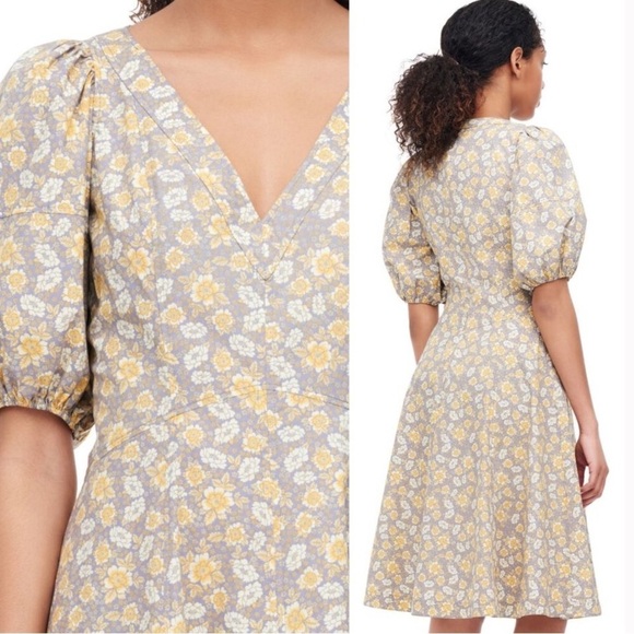 Rebecca Taylor La Vie Margeaux Meadow Floral Poplin Midi Dress Sz XS - Picture 2 of 11
